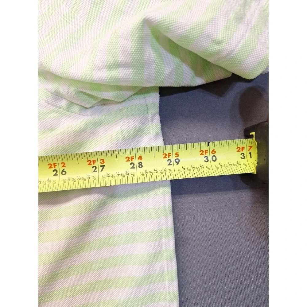 Polo‎ Ralph Lauren Polo Shirt Mens 3XLT Knit Oxford Green White Striped Preppy